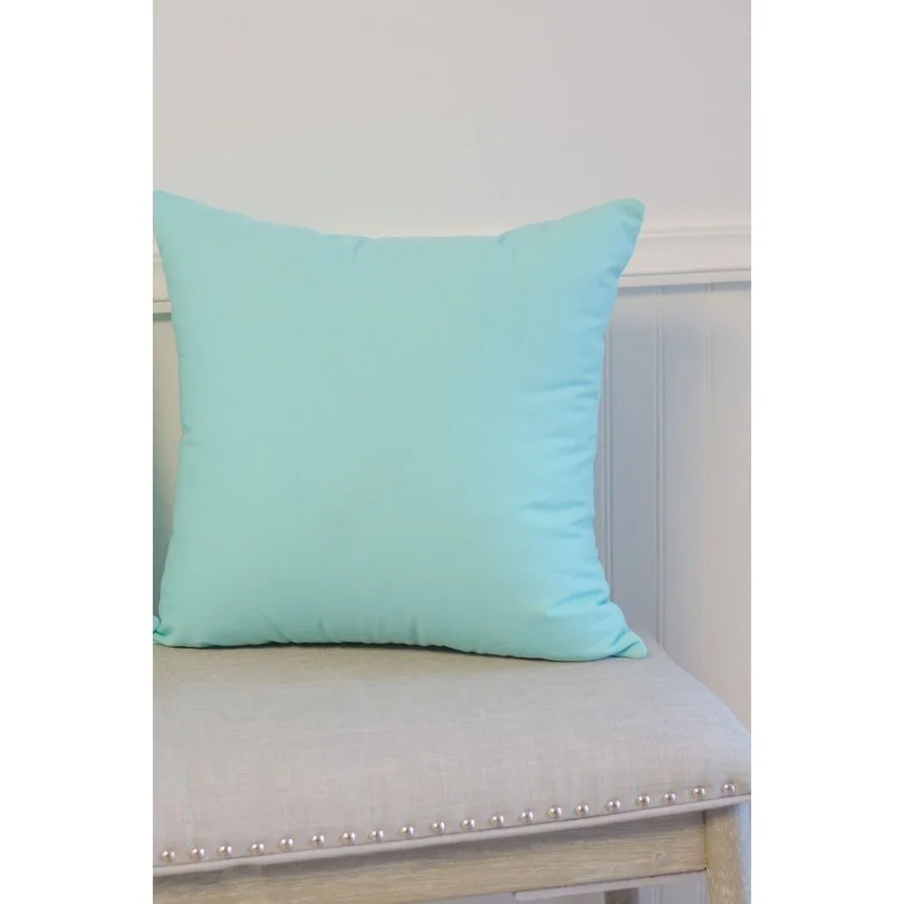 NEW Turquoise Throw Pillow Covers 2 Pack 100% Cotton Canvas 18x18 Pillow Cases